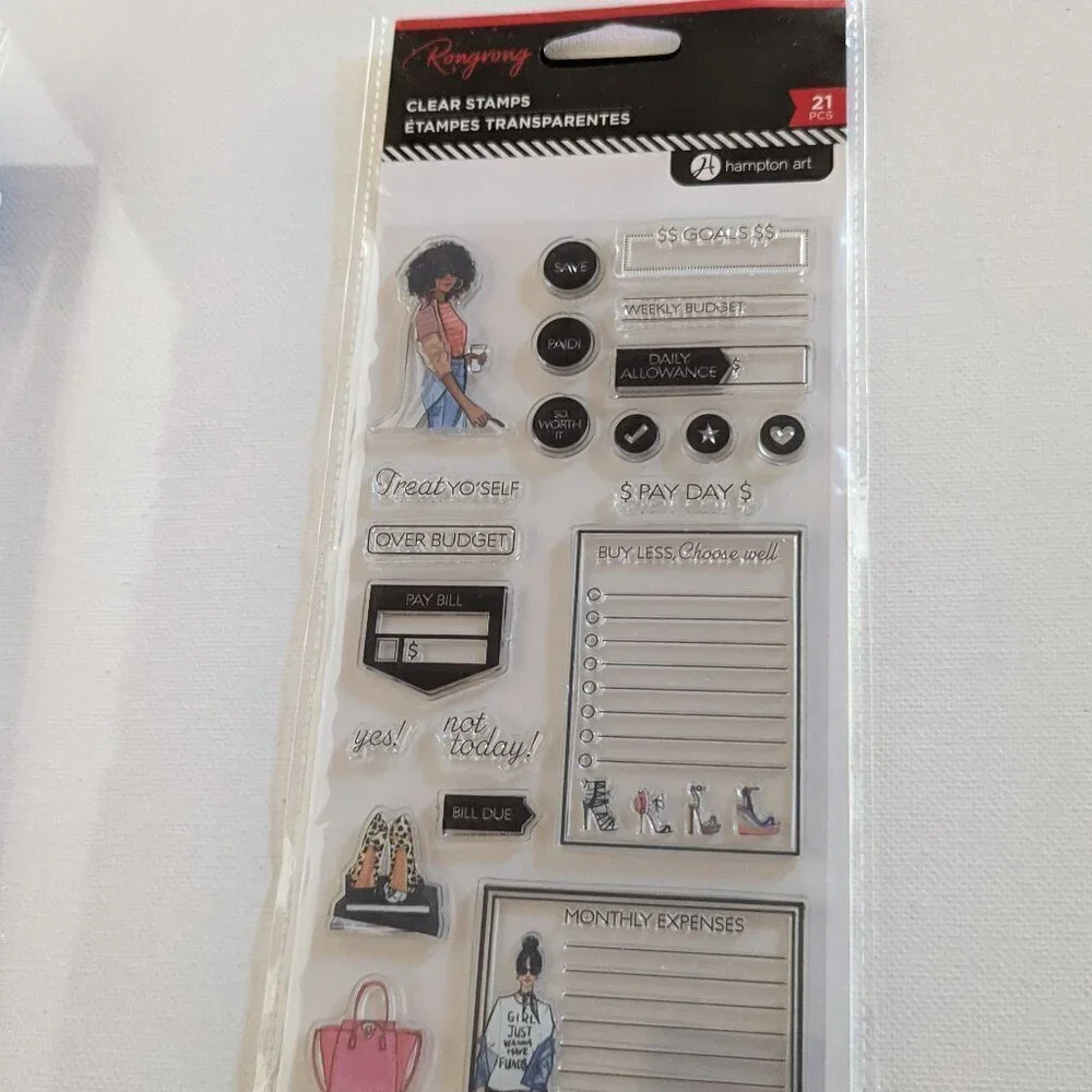 NWT Stamps Budget Rong Rong 21 pc Clear Hampton Art Planner Fashion Crafts NEW